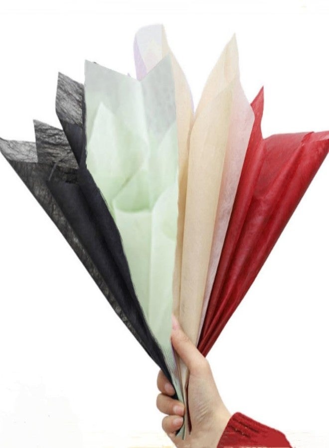 OUKEYI Hand-Drawn Tissue Flower Wrapping Paper Korean Non-Woven Waterproof Floral Bouquet Wraps Pleated Withdrawable Flower Bouquet Lining Paper for Florist Packaging Arrangement, 160 Sheets - Image 1